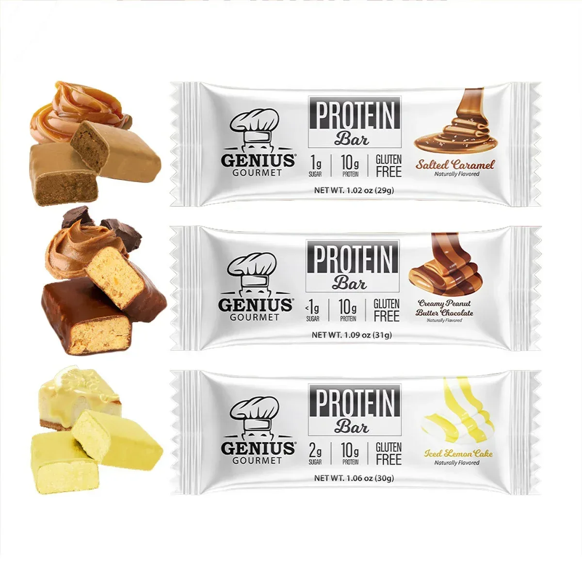 Genius Gourmet Protein Bar, Variety Pack, 30 Count - Image 3