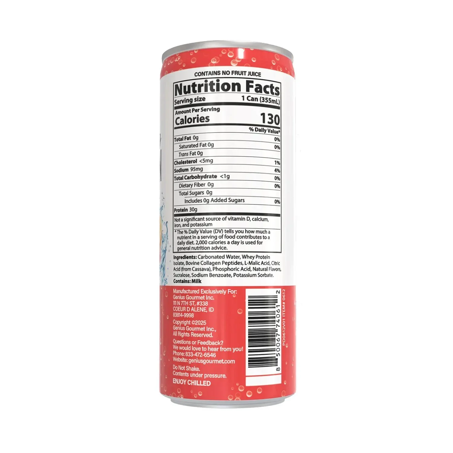 Genius Gourmet Sparkling Protein, Fruit Punch, 12 fl. oz., 12 pk. - Image 4
