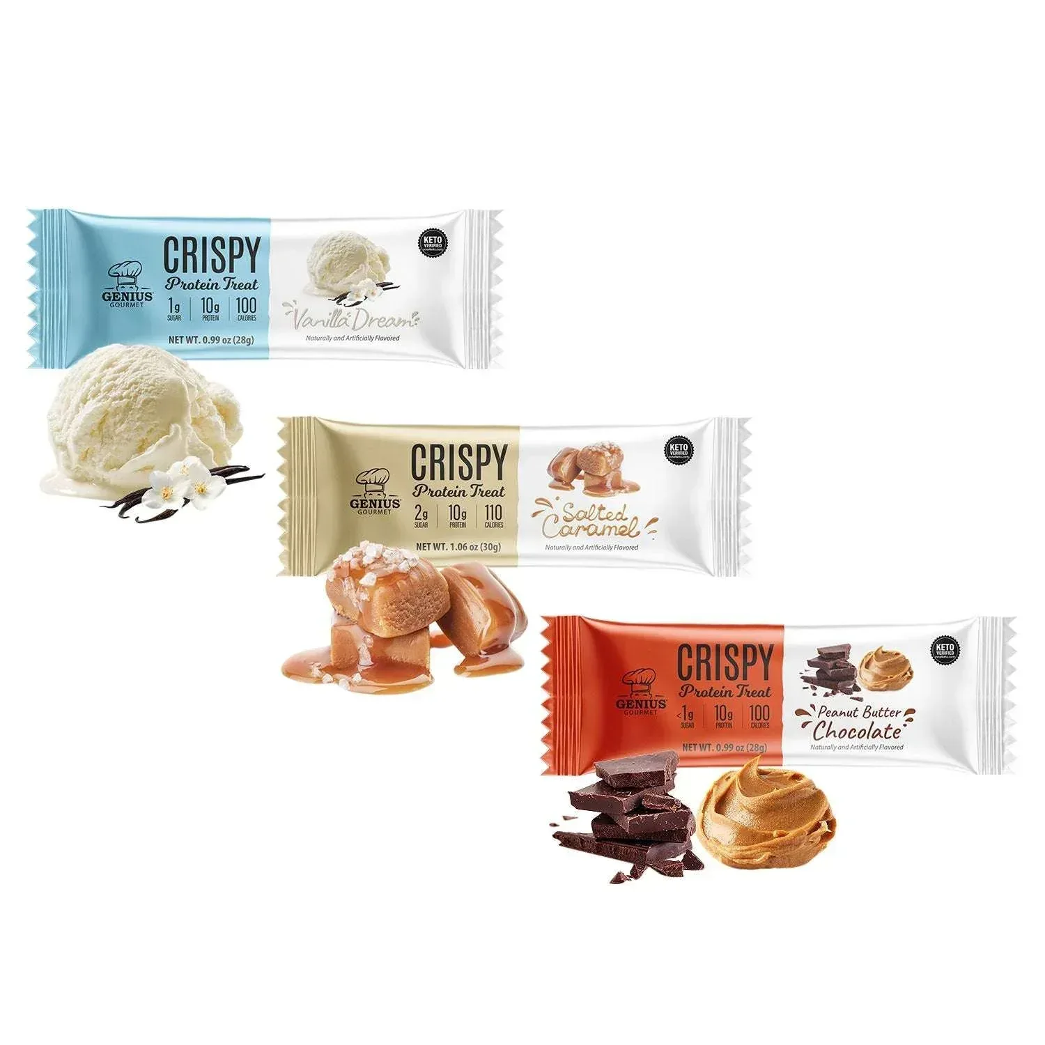 Genius Gourmet Variety Crispy Protein Bar Treat, 30-count - Image 3
