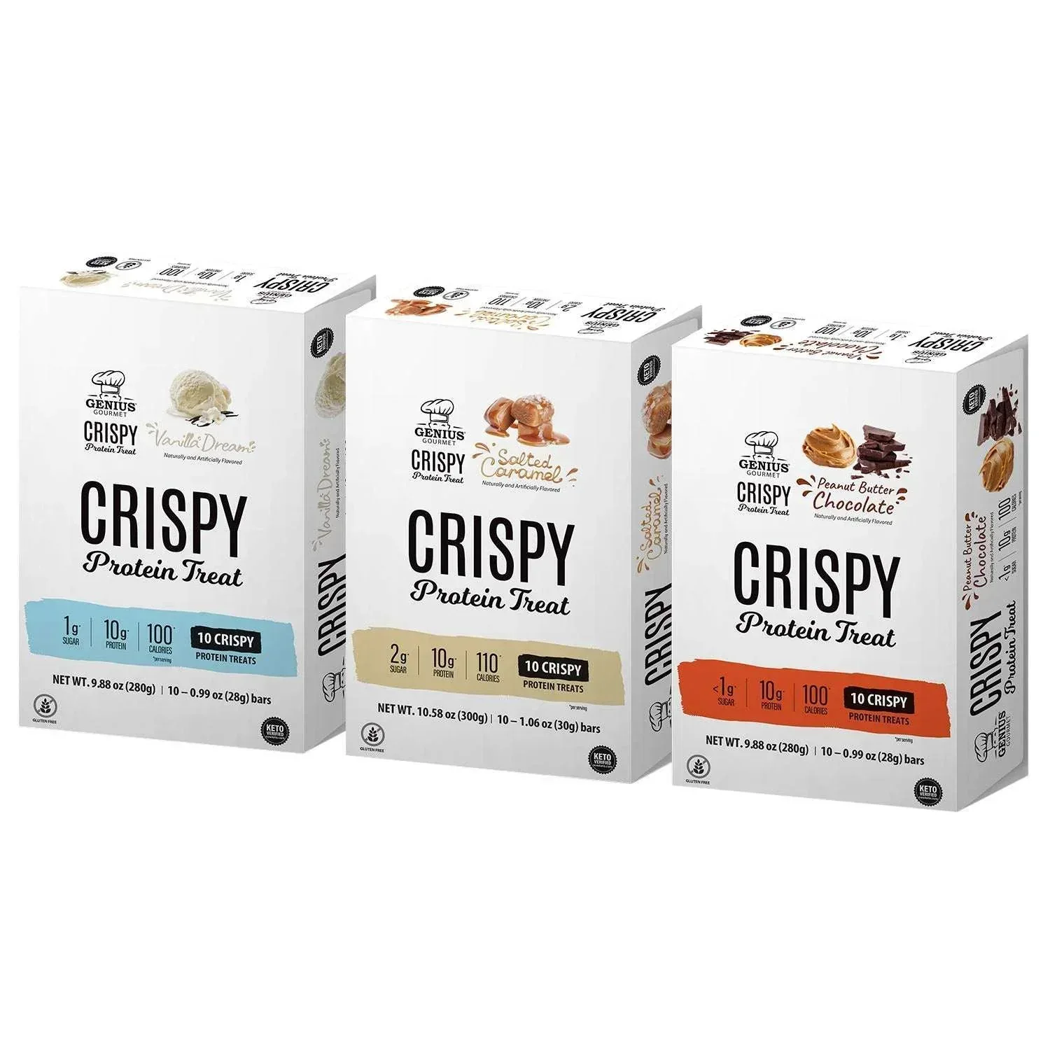 Genius Gourmet Variety Crispy Protein Bar Treat, 30-count - Image 4