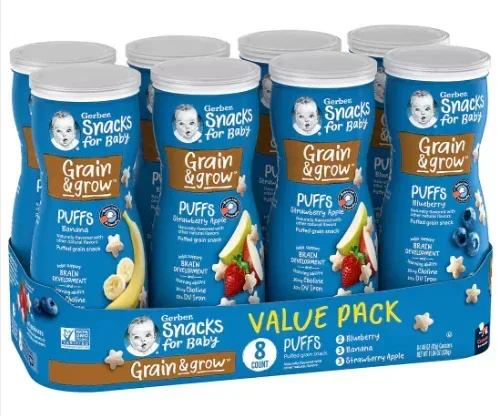 Gerber Baby Snacks For Baby Puffs Variety Pack, 8 pk./1.48 oz. - Image 2