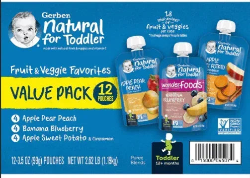 Gerber Natural Baby Food Pouches for Toddler 12+ Months, 12 pk./3.5 oz. - Image 3