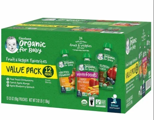 Gerber Organic 2nd Foods Baby Food Pouches, 12 pk./3.5 oz. - Image 2