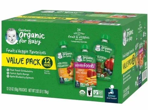 Gerber Organic 2nd Foods Baby Food Pouches, 12 pk./3.5 oz. - Image 2