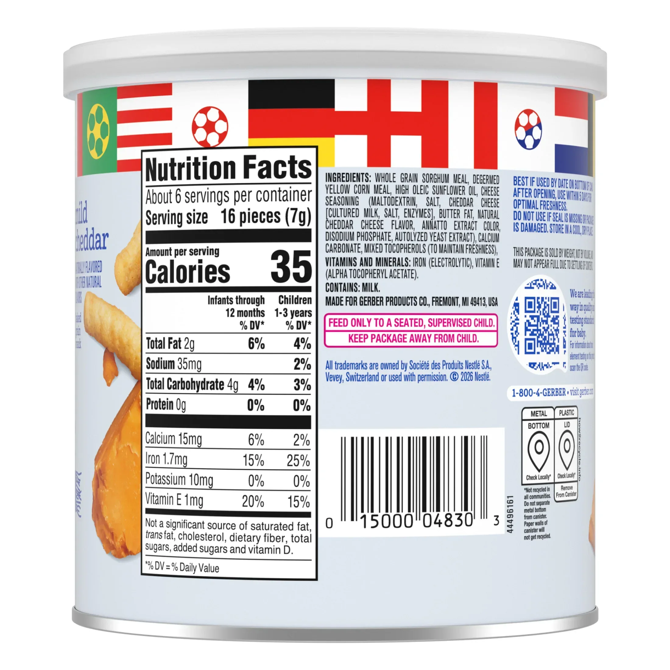 Gerber Stage 3 Baby Food Snacks, Mild Cheddar Lil' Crunchies, Baby Led Feeding 1.48 oz - Image 11