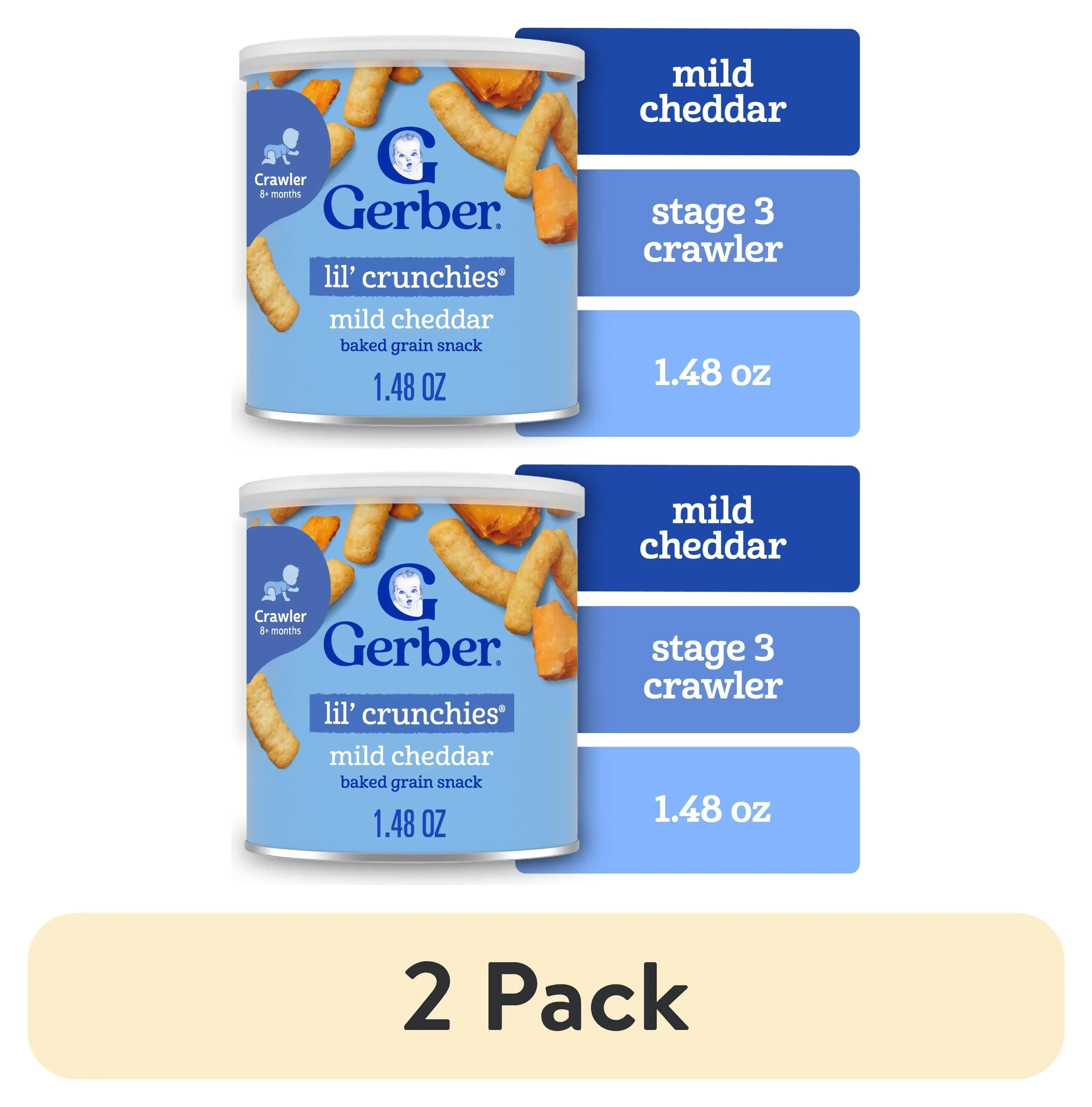 Gerber Stage 3 Baby Food Snacks, Mild Cheddar Lil' Crunchies, Baby Led Feeding 1.48 oz - Image 13