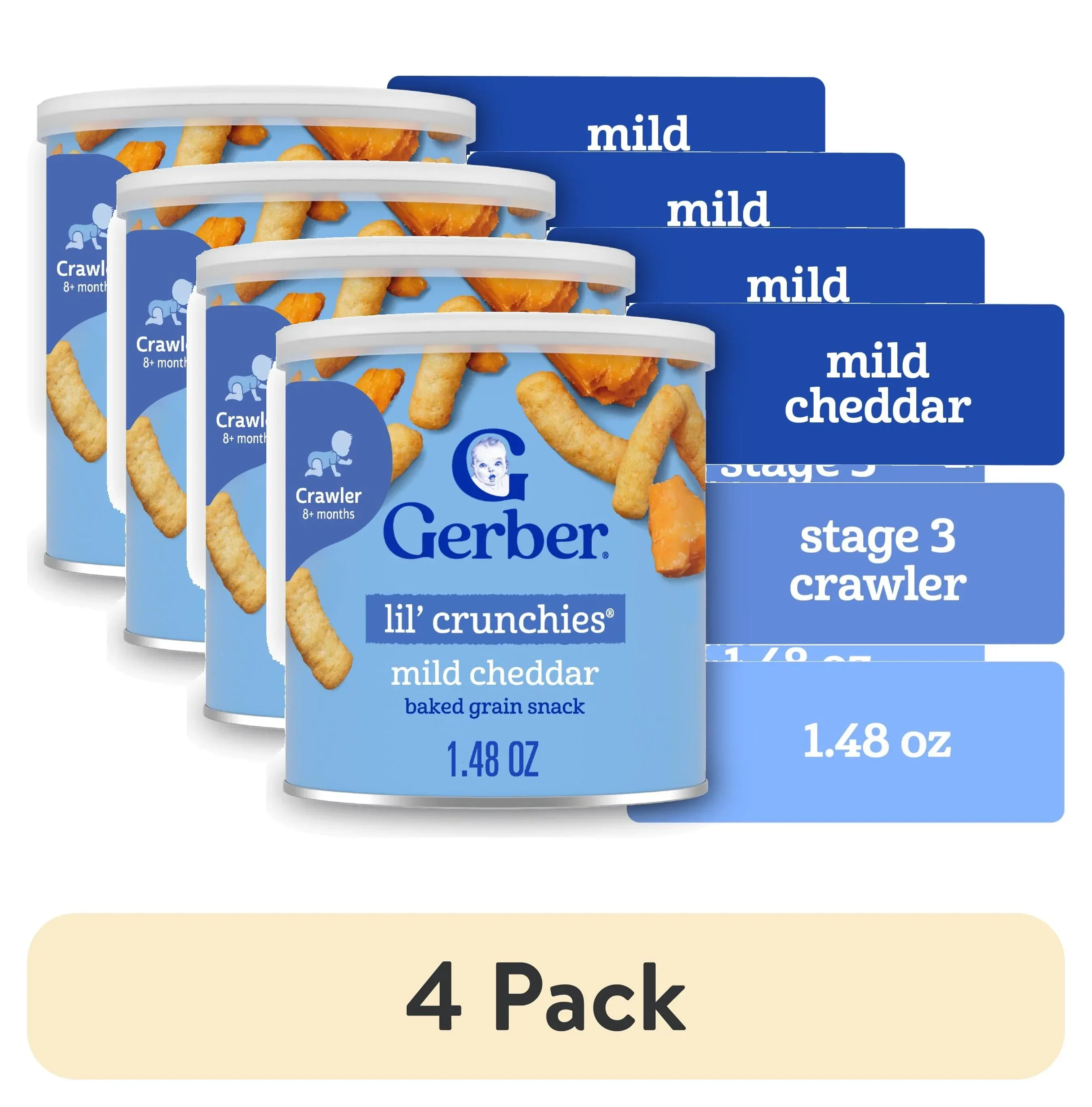 Gerber Stage 3 Baby Food Snacks, Mild Cheddar Lil' Crunchies, Baby Led Feeding 1.48 oz - Image 14
