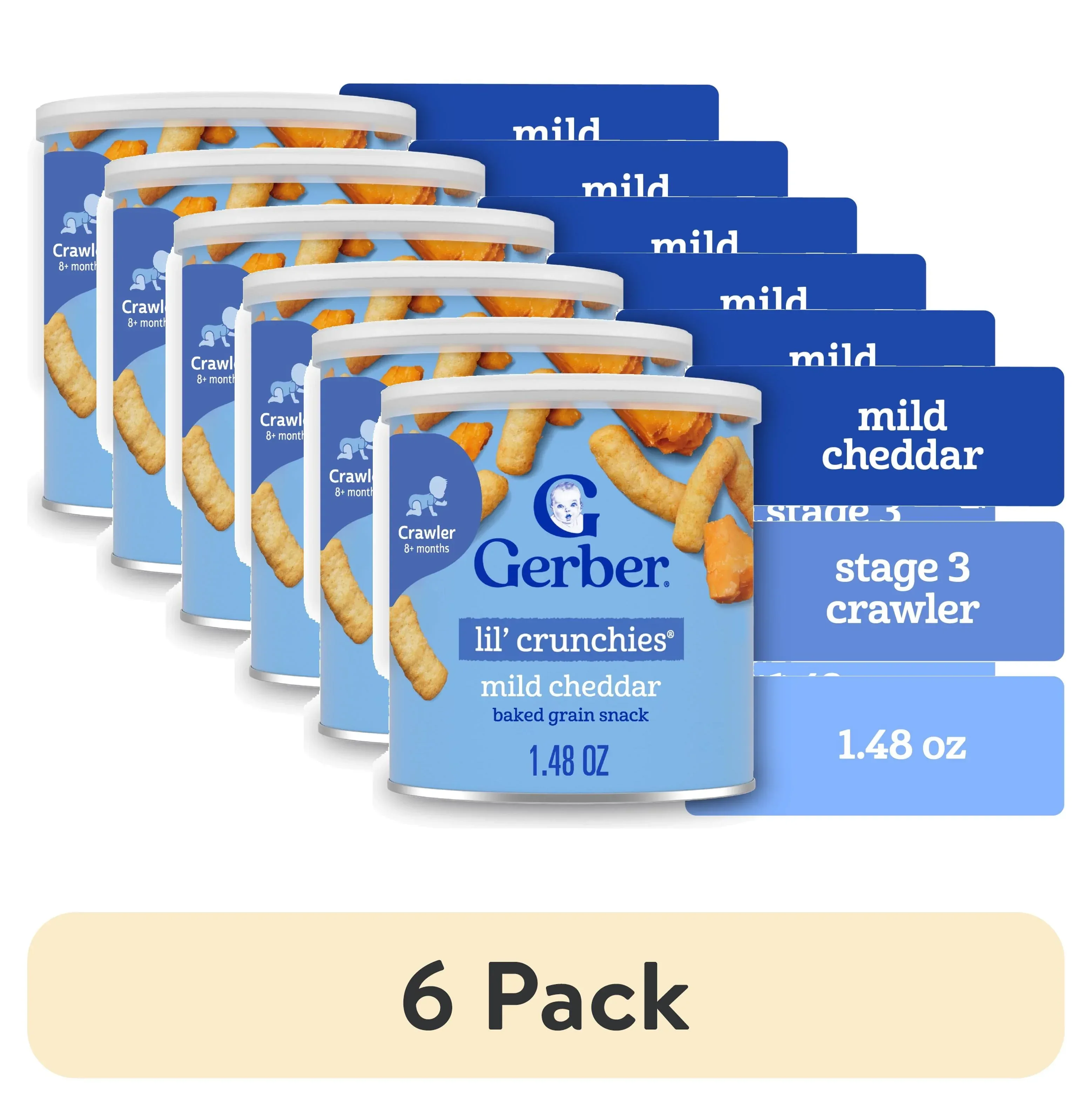 Gerber Stage 3 Baby Food Snacks, Mild Cheddar Lil' Crunchies, Baby Led Feeding 1.48 oz - Image 15