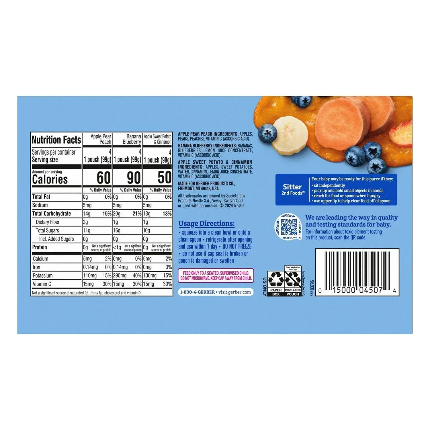 Gerber Toddler Pouch Variety Pack (3.5 Oz., 12 Ct.) - Image 3