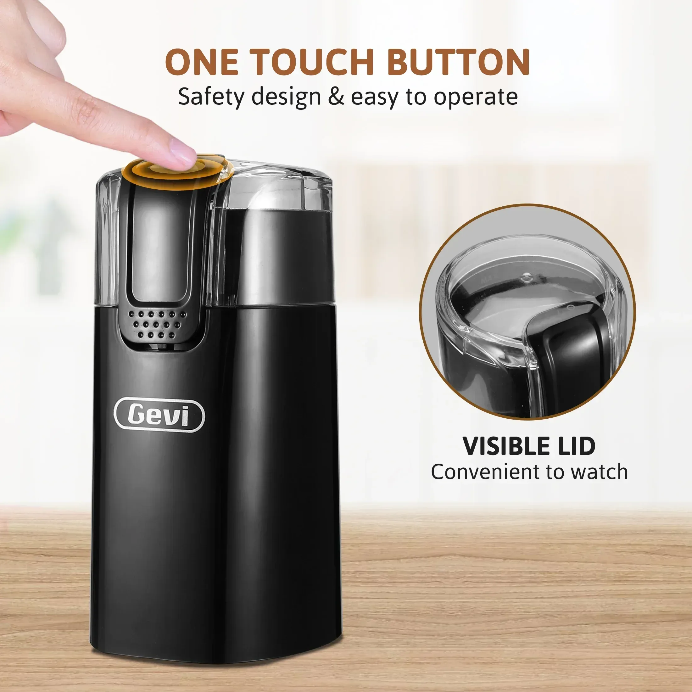 Gevi 12-Cup Electric Coffee Grinder with Stainless Steel Blades - Image 6