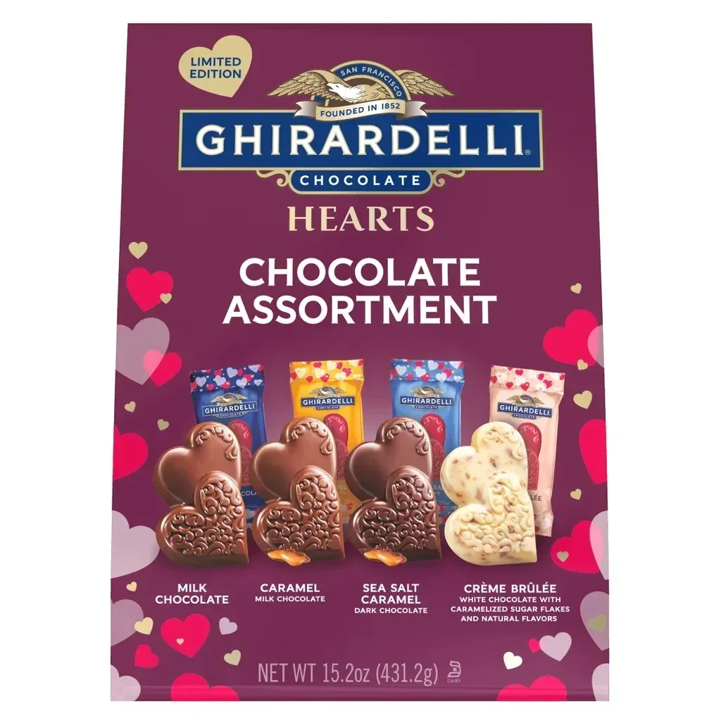 Ghirardelli Chocolate Assortment Valentine's Duet Hearts. 15.2 oz.