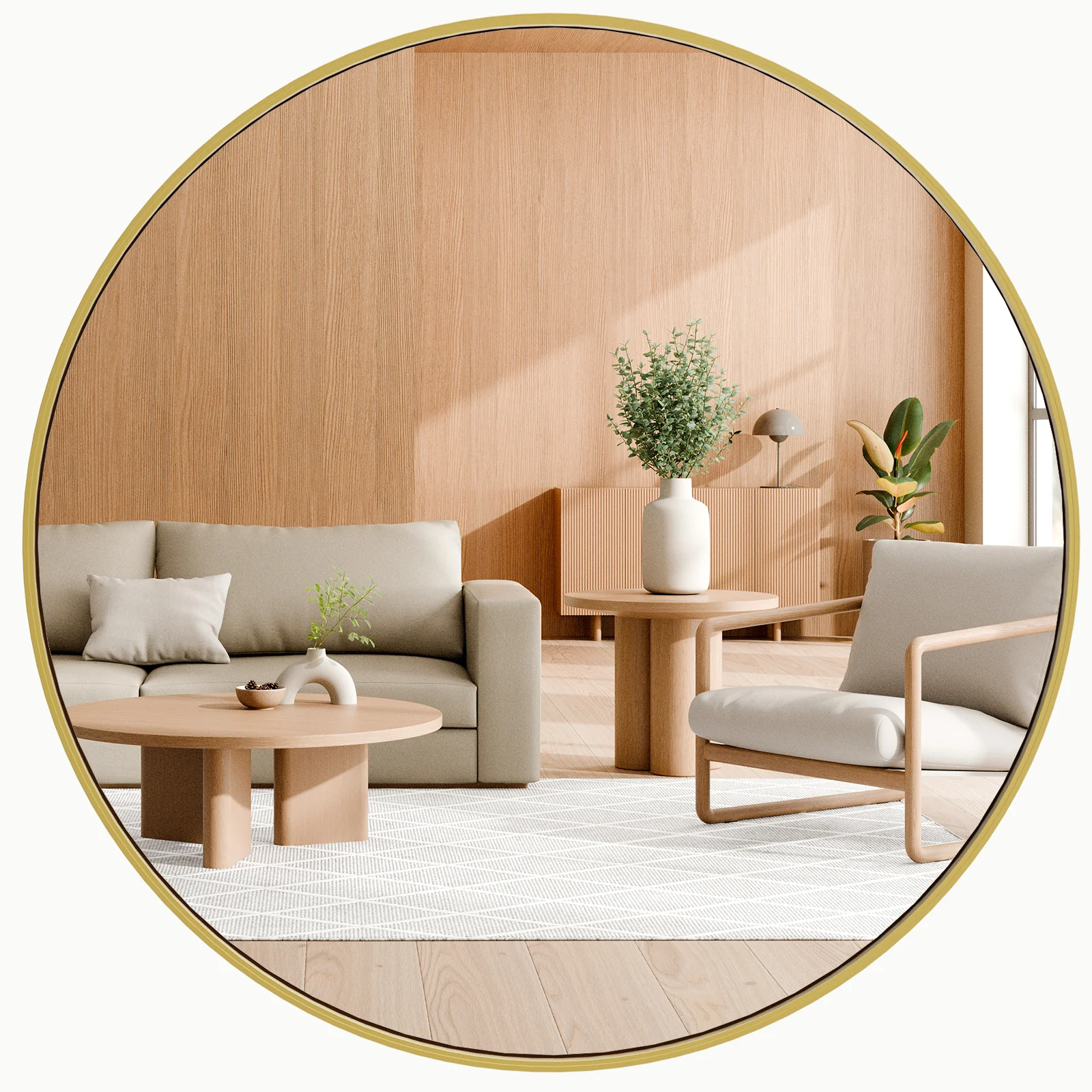 GIANNA 20-inch Round Bathroom Vanity Mirror – Shatterproof, Silver-Plated with Rust-Resistant Aluminum Frame, Black - Image 10