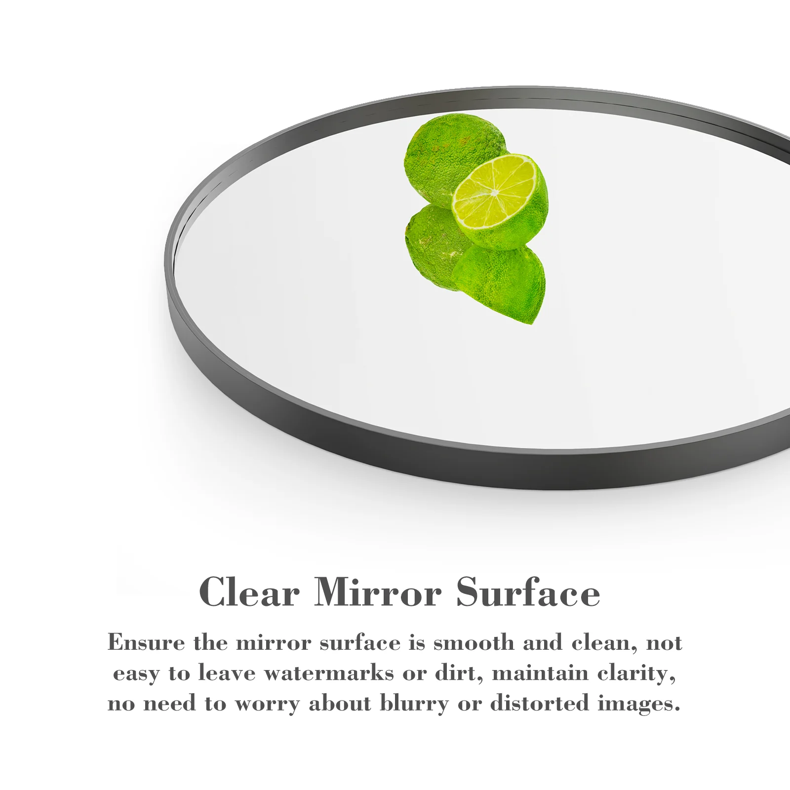 GIANNA 20-inch Round Bathroom Vanity Mirror – Shatterproof, Silver-Plated with Rust-Resistant Aluminum Frame, Black - Image 5