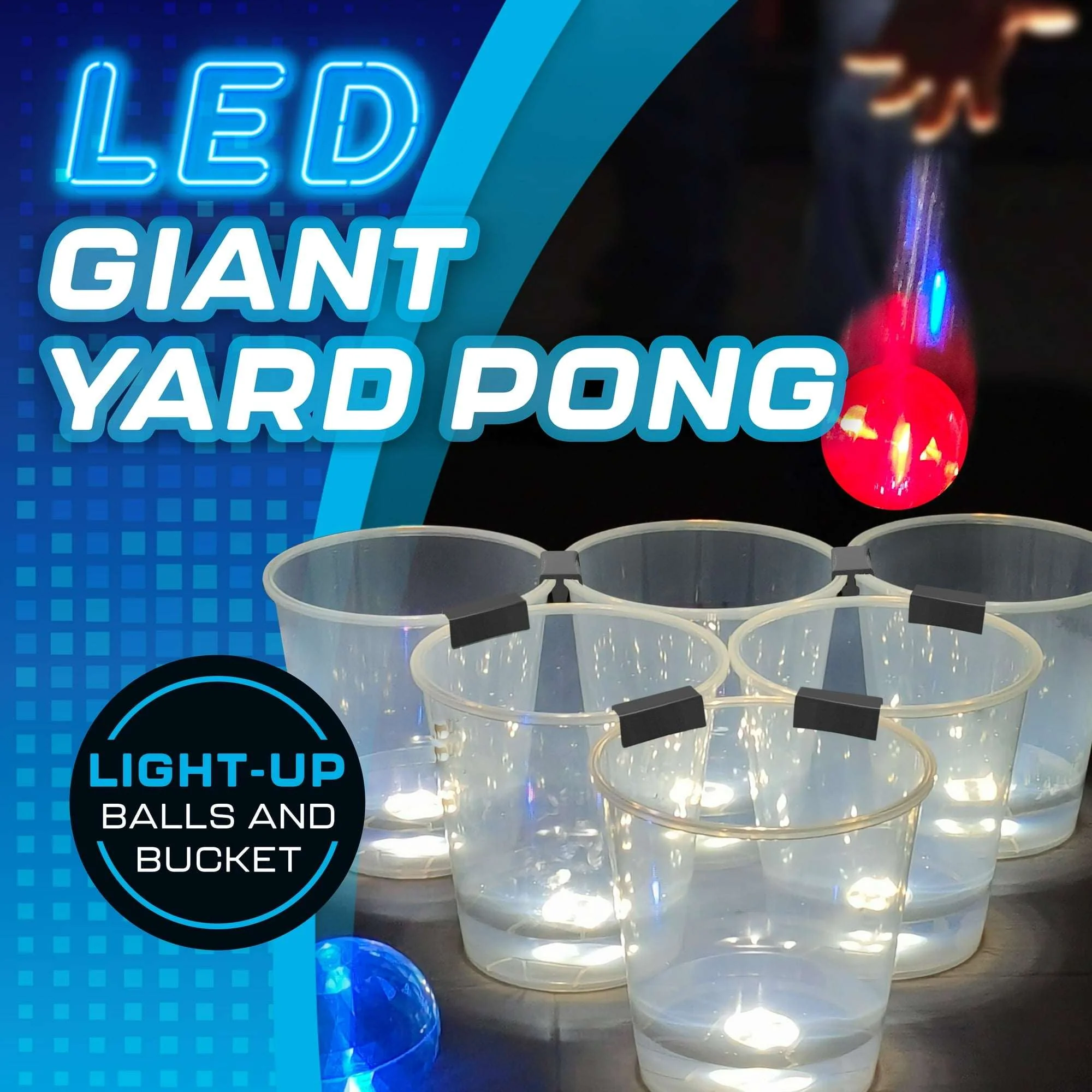 Giant LED Yard Pong, Outdoor Lawn Games, Family Games, for All Ages, by MinnARK - Image 3