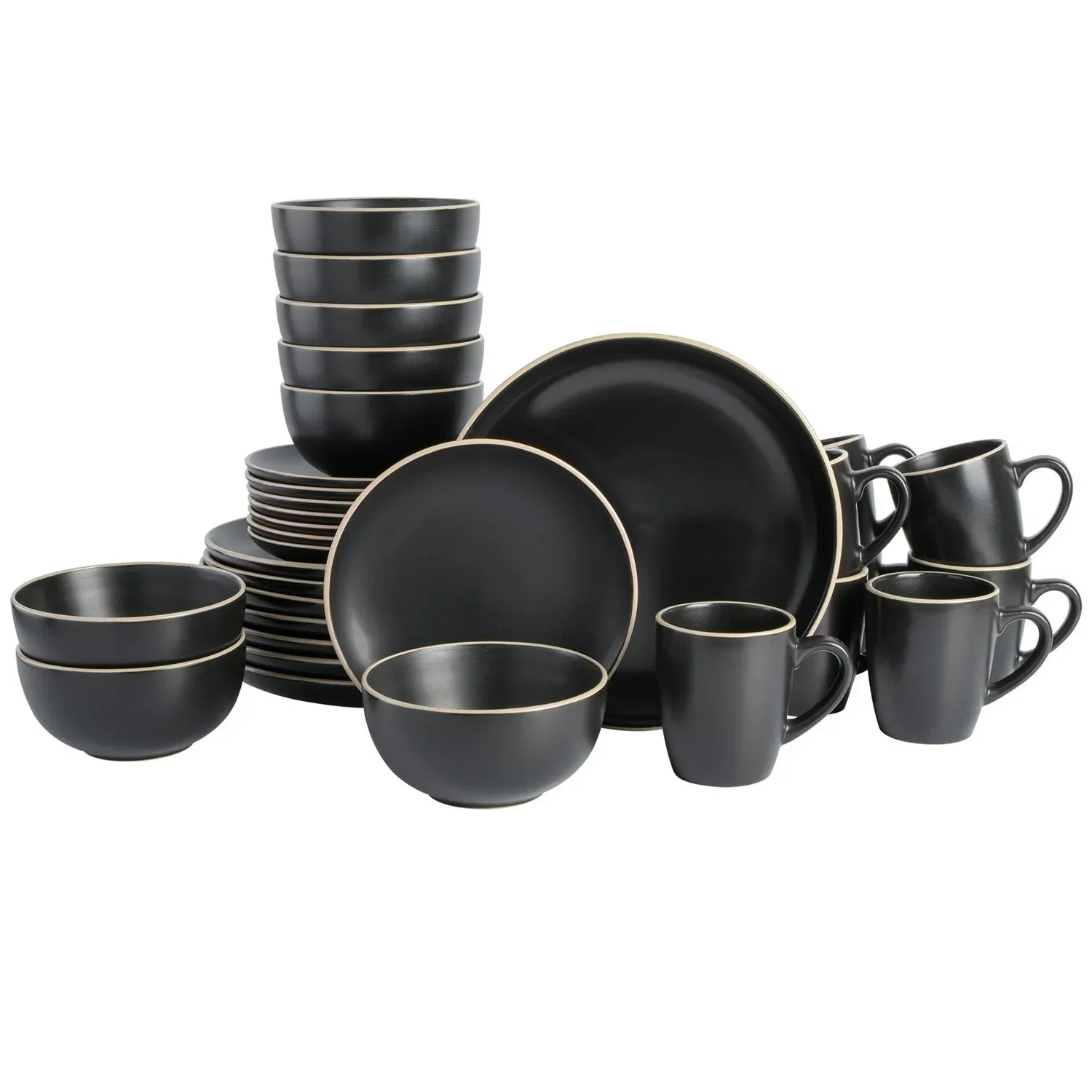 Gibson Home 32-Piece Everyday Essential Round Dinnerware Set, Service for 8 - Image 4