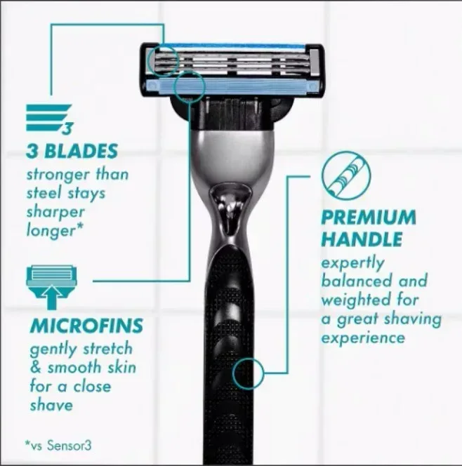 Gillette Mach3 Razor Blade Refills, Razor Cartridges, Razor Refills for Men, Lubrication Strip, 20 ct. - Image 2