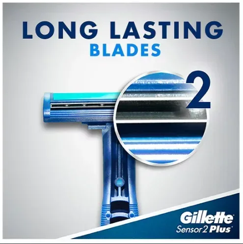 Gillette Sensor2 Plus Pivoting Head and Lubrastrip Men's Disposable Razors, 52 ct. - Image 3