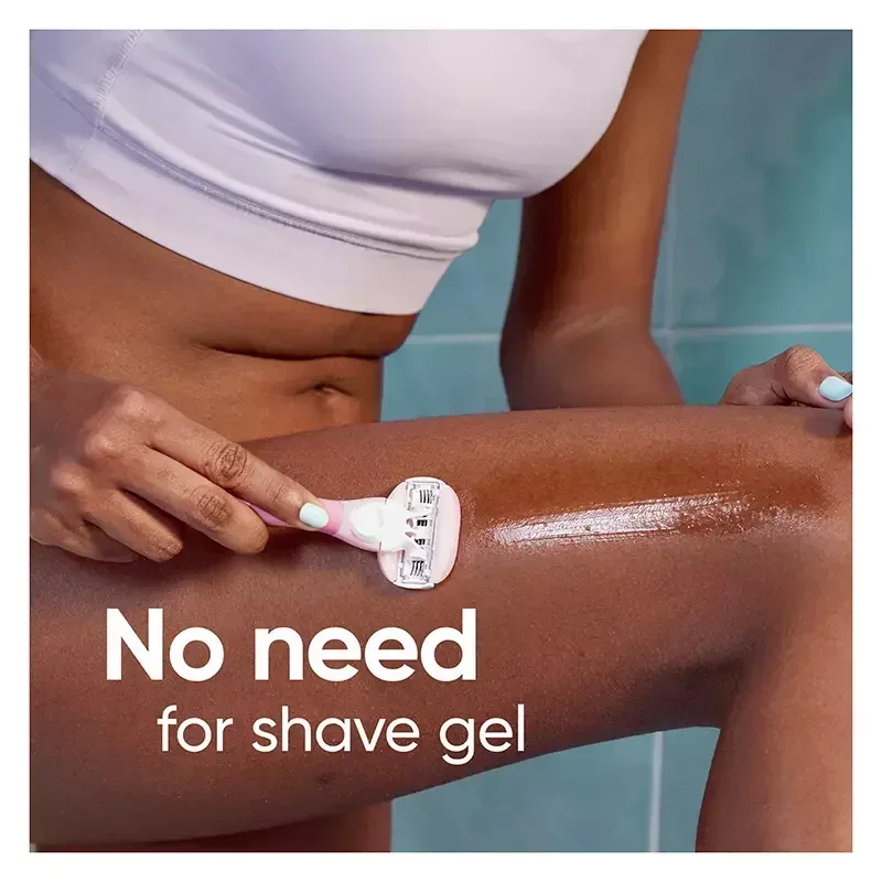 Gillette Venus ComfortGlide White Tea Scented Women's Razor, 3-Blades, 1 Handle + 12 Razor Blade Refills - Image 7