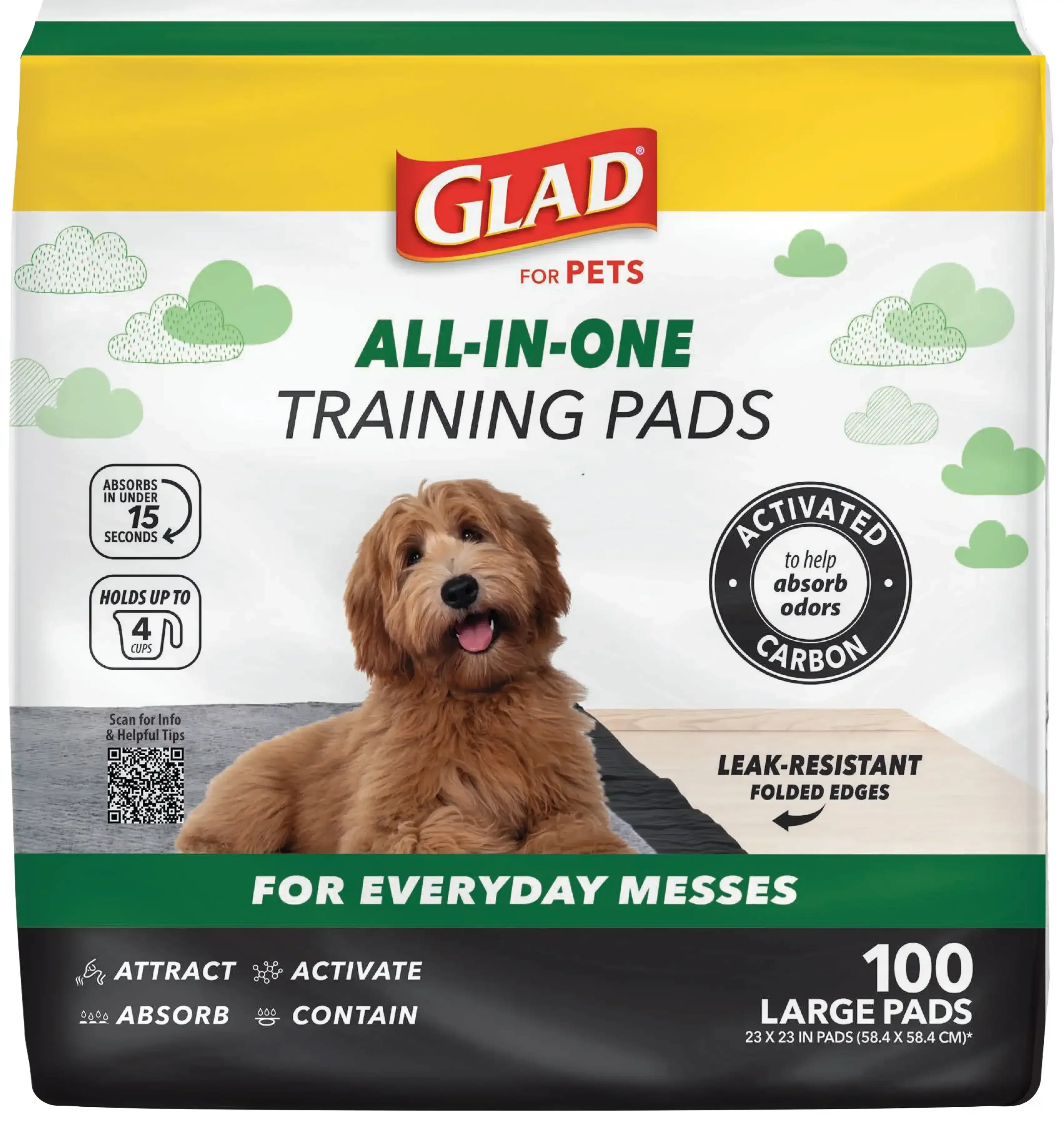 Glad Activated Charcoal Leak-Resistant Training Pads for Dogs, 23in x 23in, 100 Count - Image 15