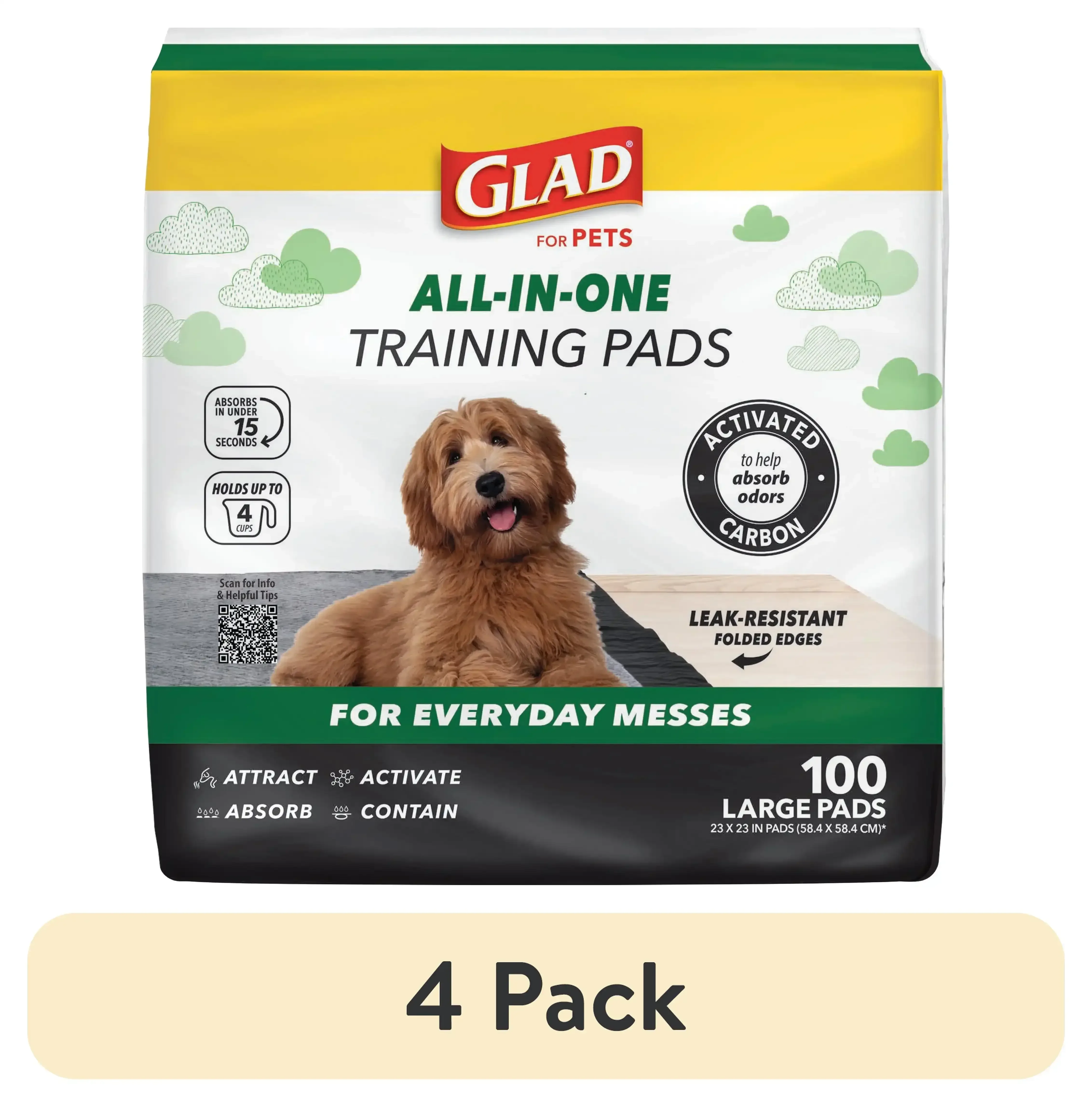 Glad Activated Charcoal Leak-Resistant Training Pads for Dogs, 23in x 23in, 100 Count - Image 18