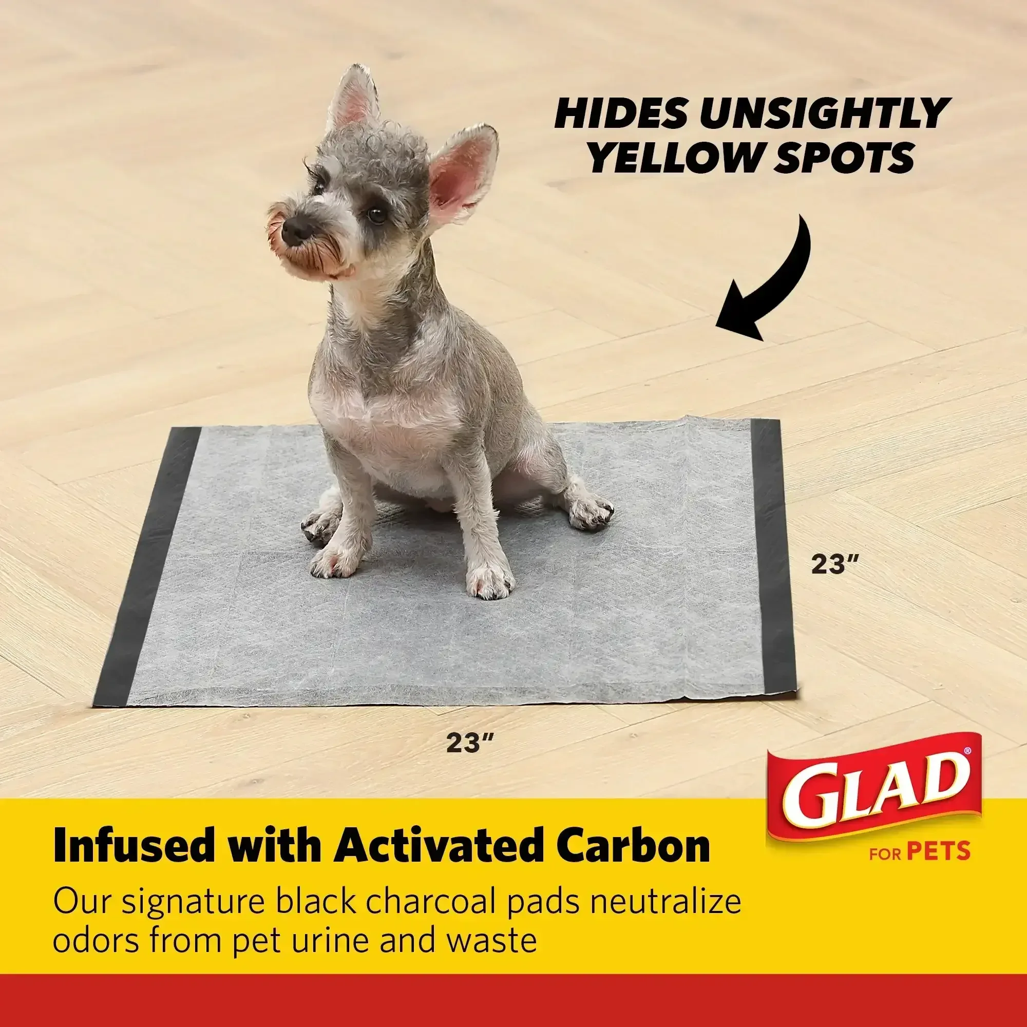 Glad Activated Charcoal Leak-Resistant Training Pads for Dogs, 23in x 23in, 100 Count - Image 3