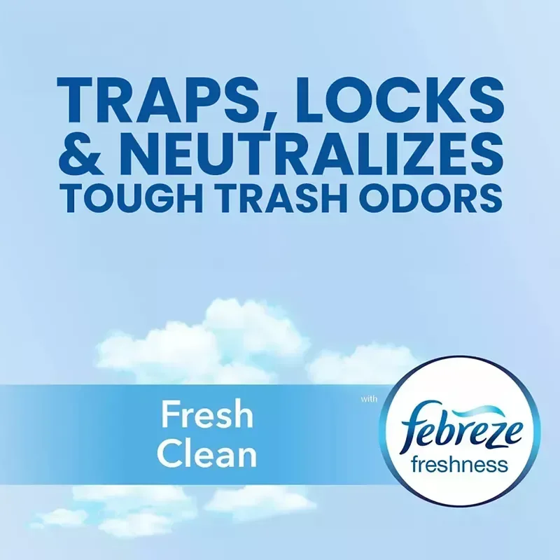 Glad ForceFlex Tall Kitchen Drawstring Trash Bags - Fresh Clean with Febreze, 160 ct./13 gal. - Image 5