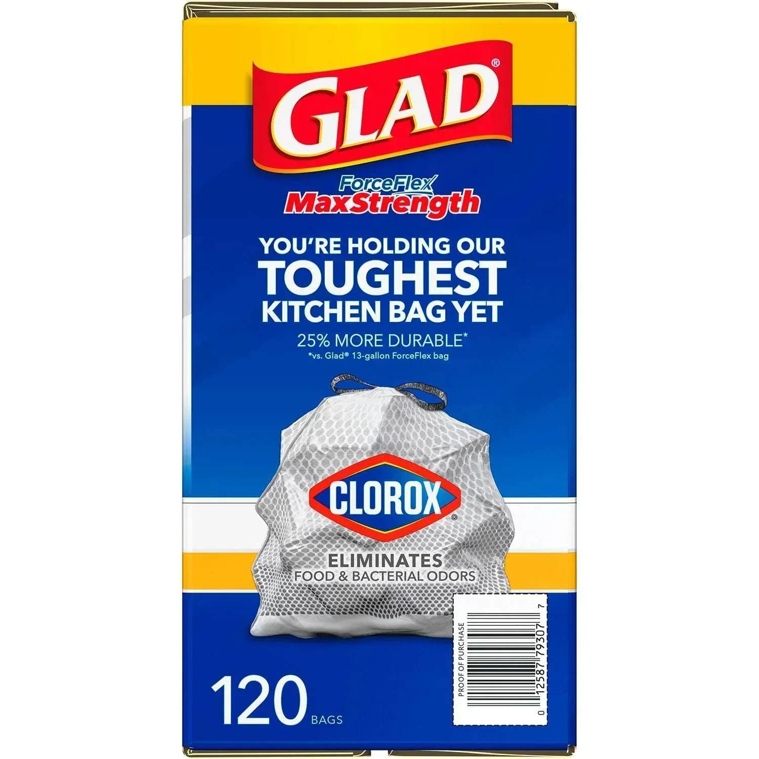 Glad ForceFlex Tall Kitchen Trash Bags With Clorox, Lemon Fresh Bleach Scent 13 gal., 120 ct. - Image 9