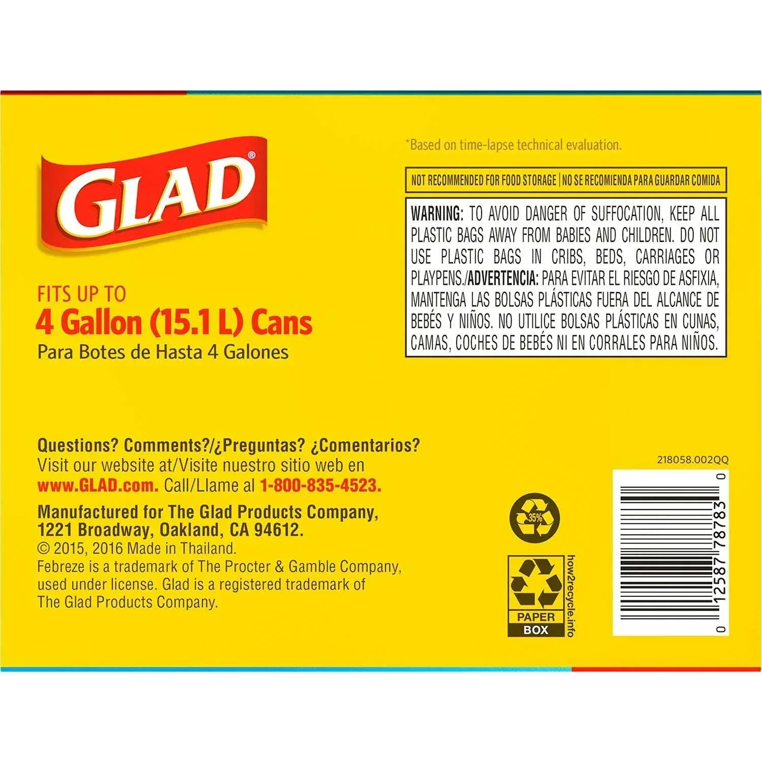 Glad Small Twist-Tie White Trash Bags, Fresh Clean Scent with Febreze Freshness, 4 gal., 156 ct. - Image 6