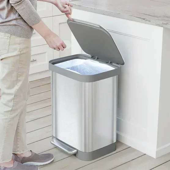 Glad Stainless Steel Trash Can and Bag Bundle - Image 14