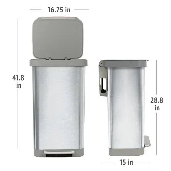 Glad Stainless Steel Trash Can and Bag Bundle - Image 9