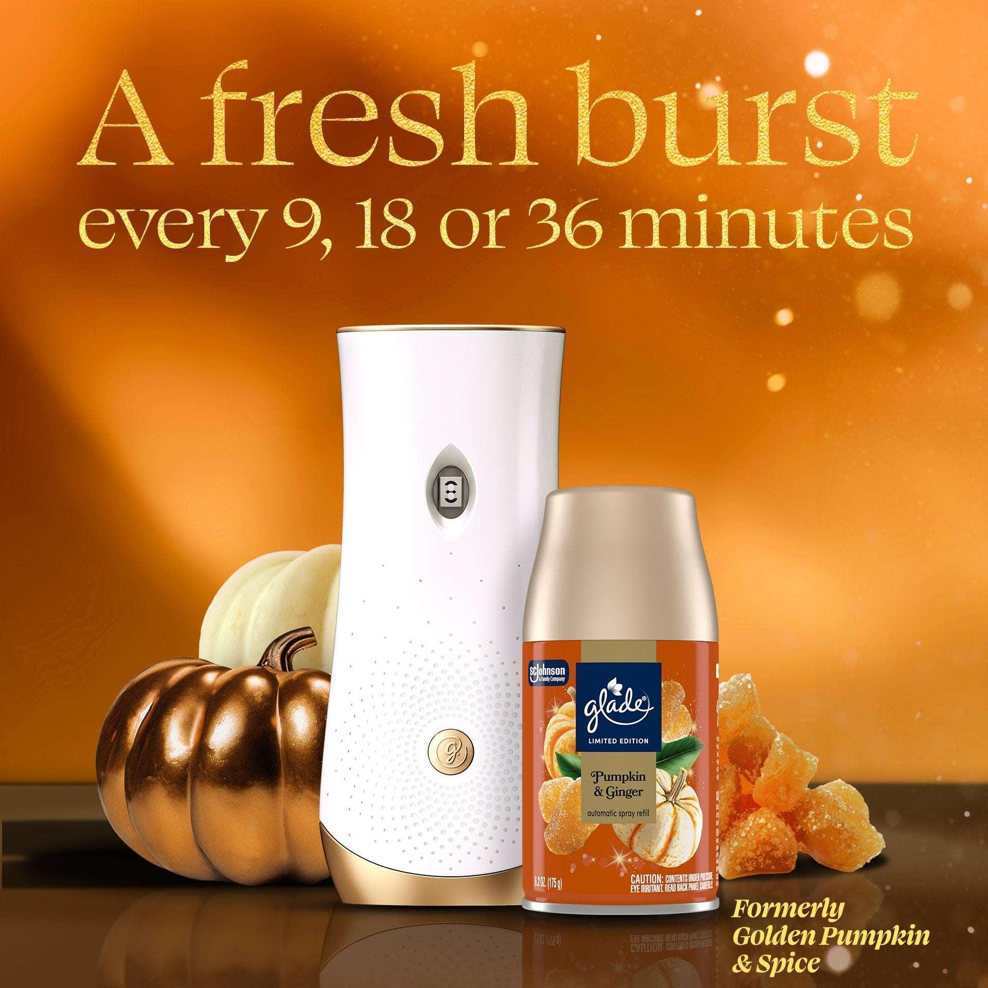 Glade® Automatic Spray Air Freshener Refill, Christmas Holiday Pumpkin & Ginger, 6.2oz., 2 Count - Image 2