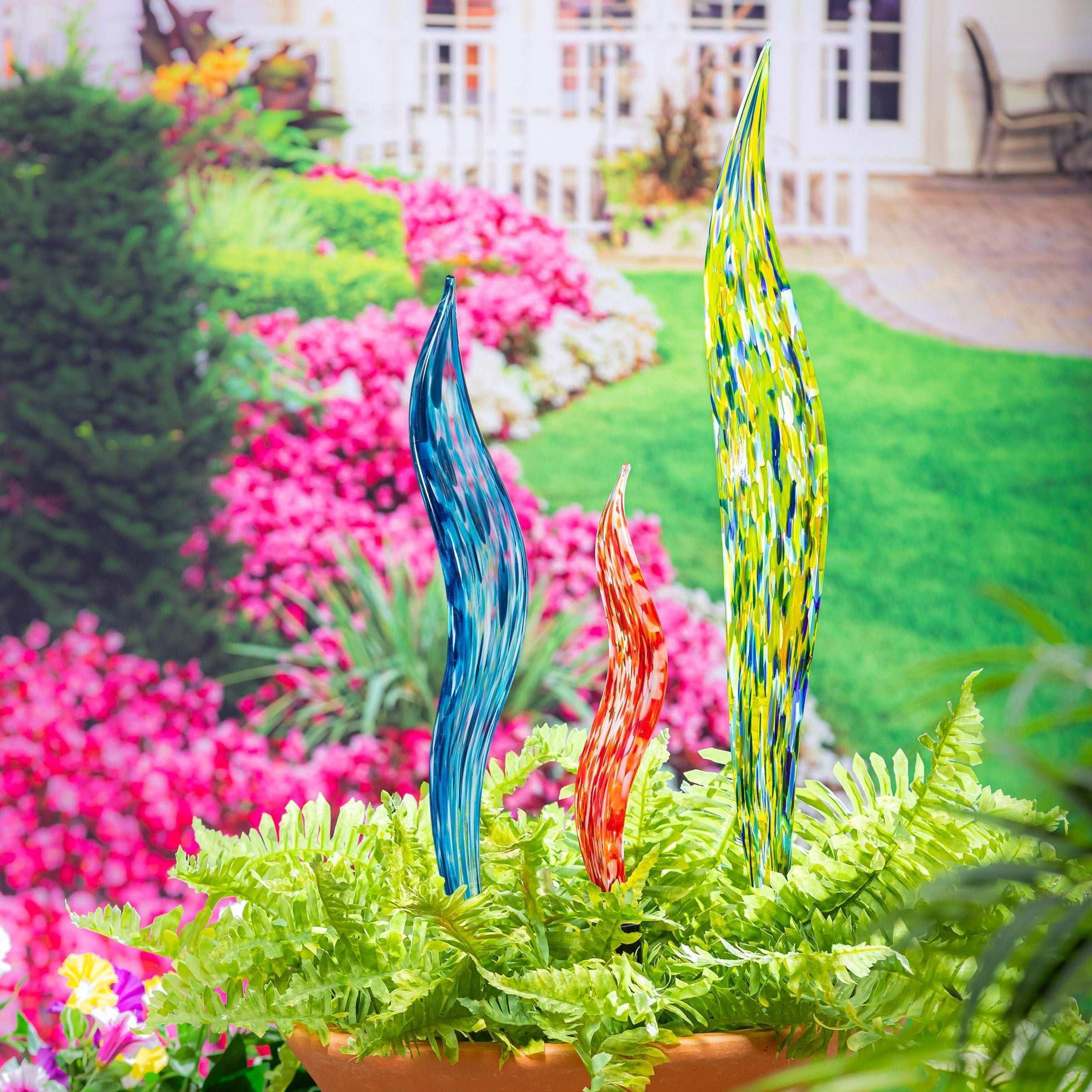 Glass Garden Stakes, Set of 3 - Image 3