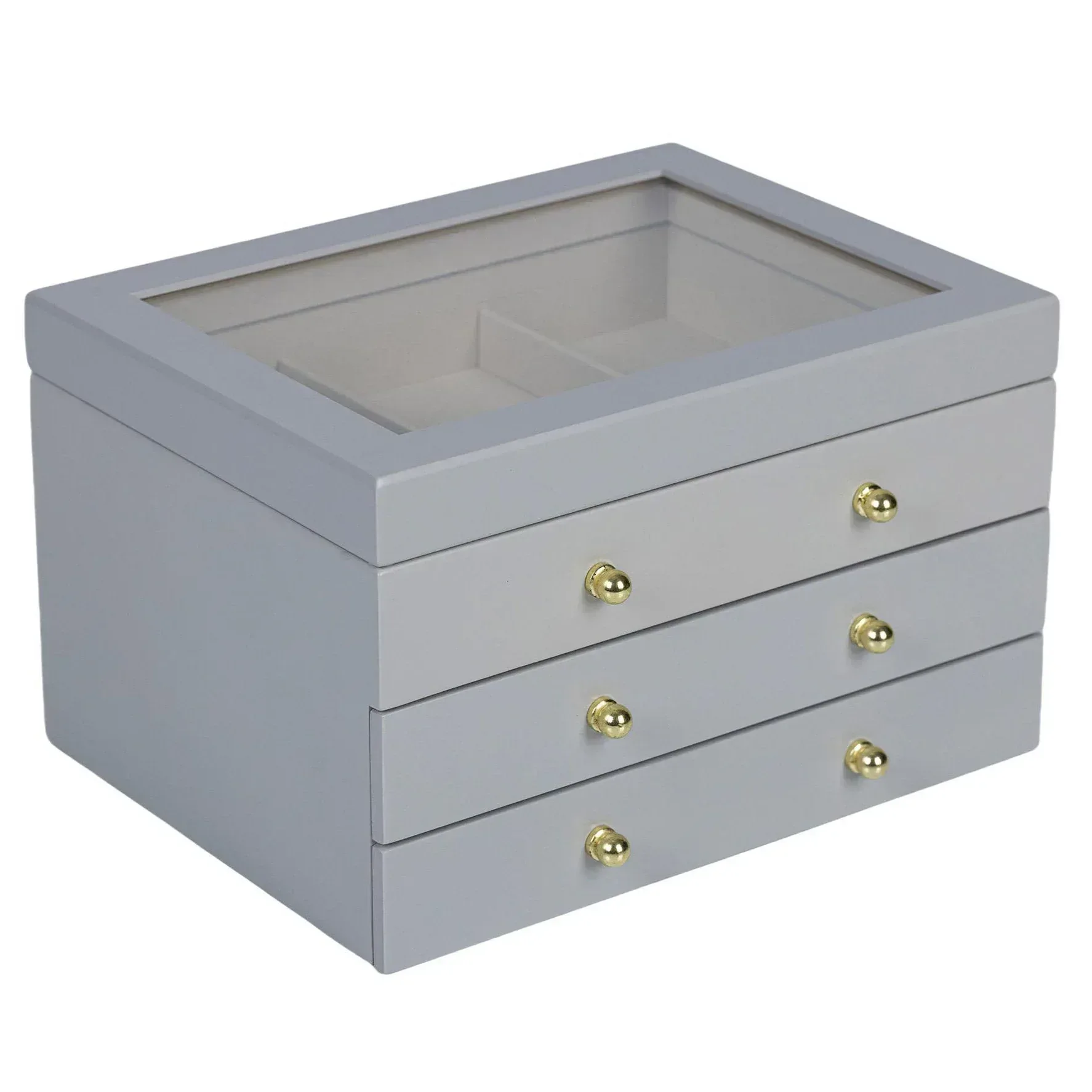 Glass Lift Top Jewelry Box - Image 2