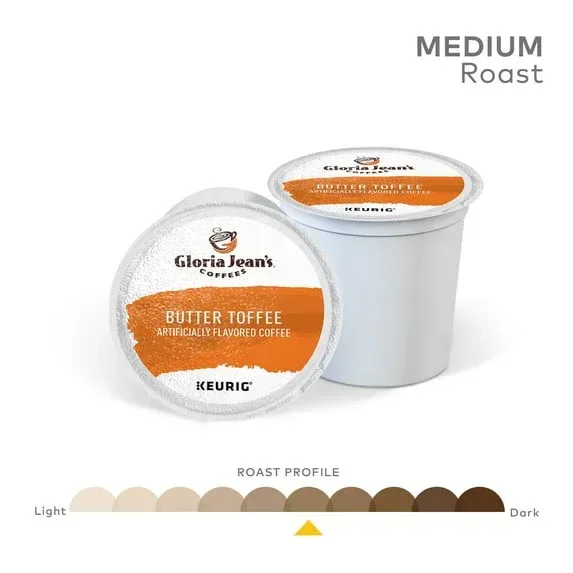 Gloria Jean's Coffees Butter Toffee Flavored K-Cup Pods, Light Roast, 24 Count for Keurig Brewers - Image 2