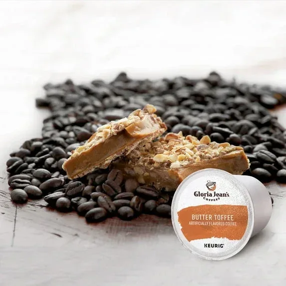 Gloria Jean's Coffees Butter Toffee Flavored K-Cup Pods, Light Roast, 24 Count for Keurig Brewers - Image 4