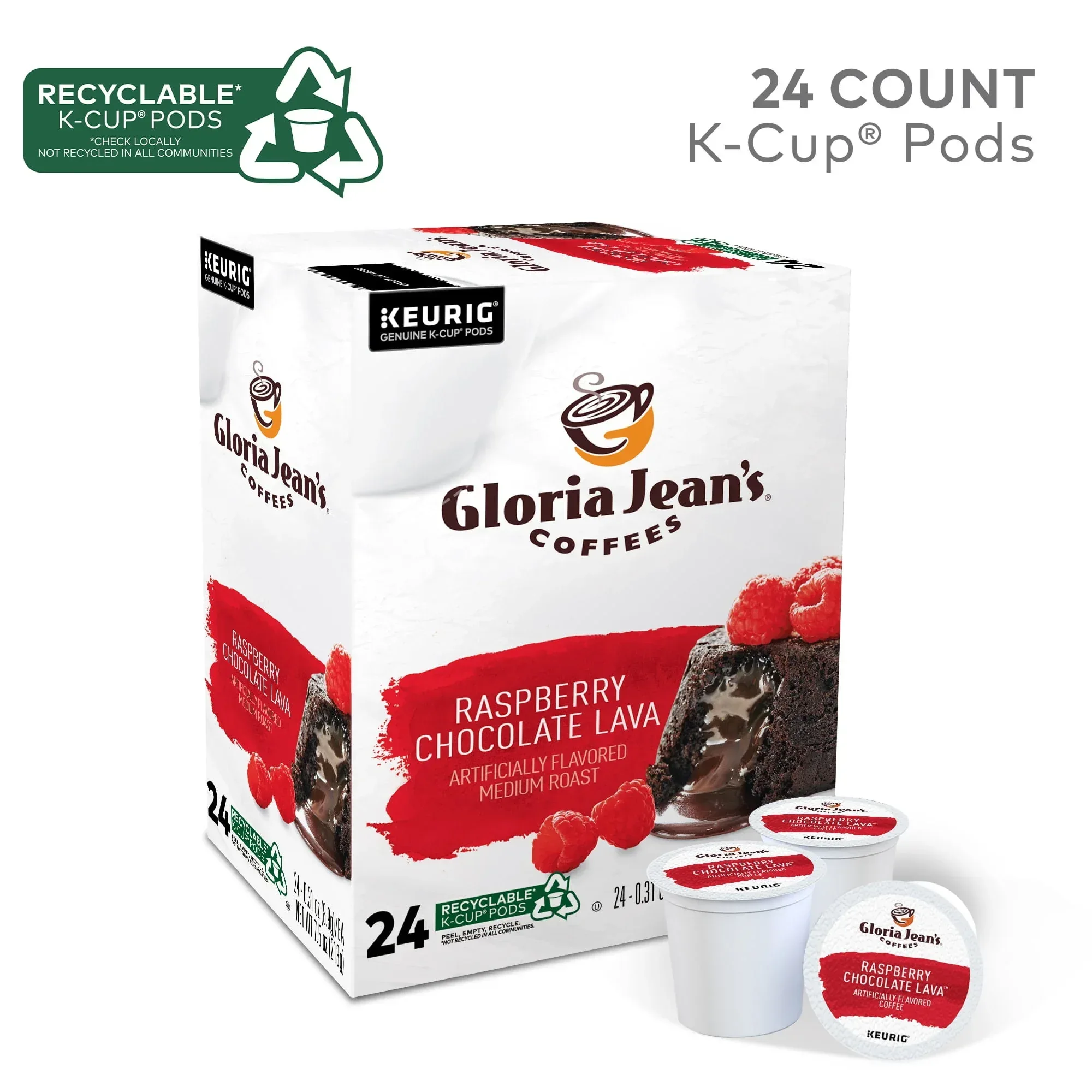 Gloria Jean'S Raspberry Chocolate Lava Coffee, Keurig K-Cup Pod, 24 Count - Image 2