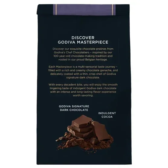 Godiva Masterpieces Dark Chocolate Ganache, 15.1 oz., 4-pack, 60.4 oz. Total - Image 3