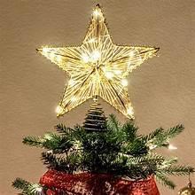 Gold Star LED Christmas Tree Topper, 15", by Holiday Time