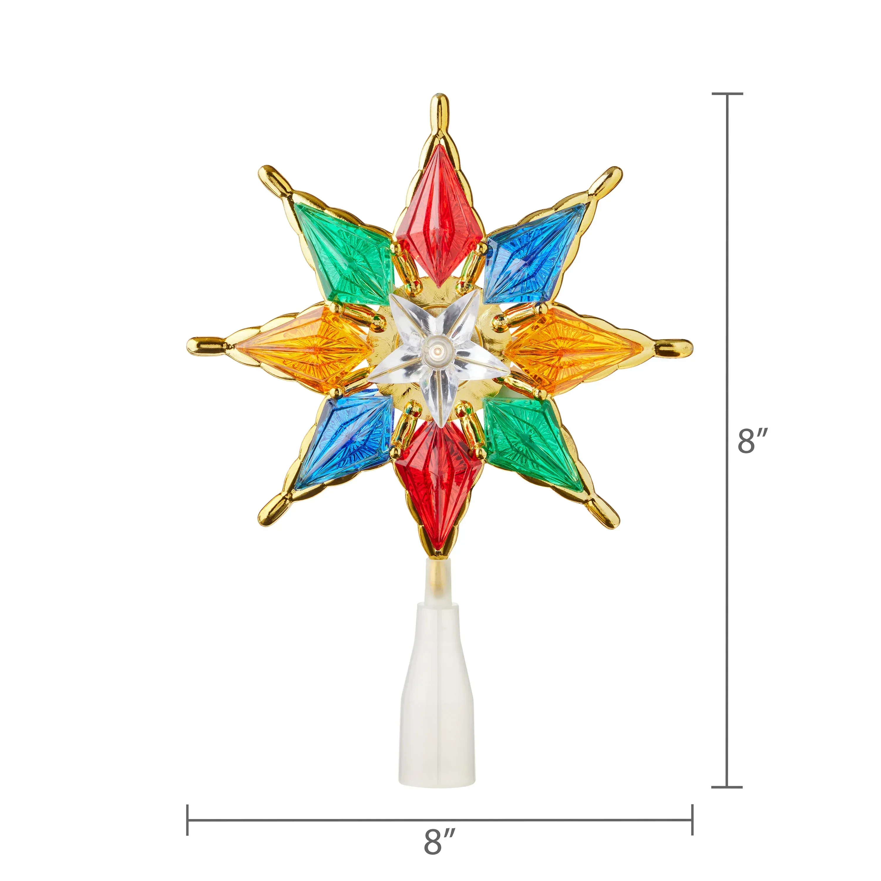 Gold-Trim Star LED Christmas Tree Topper, 8", by Holiday Time - Image 2