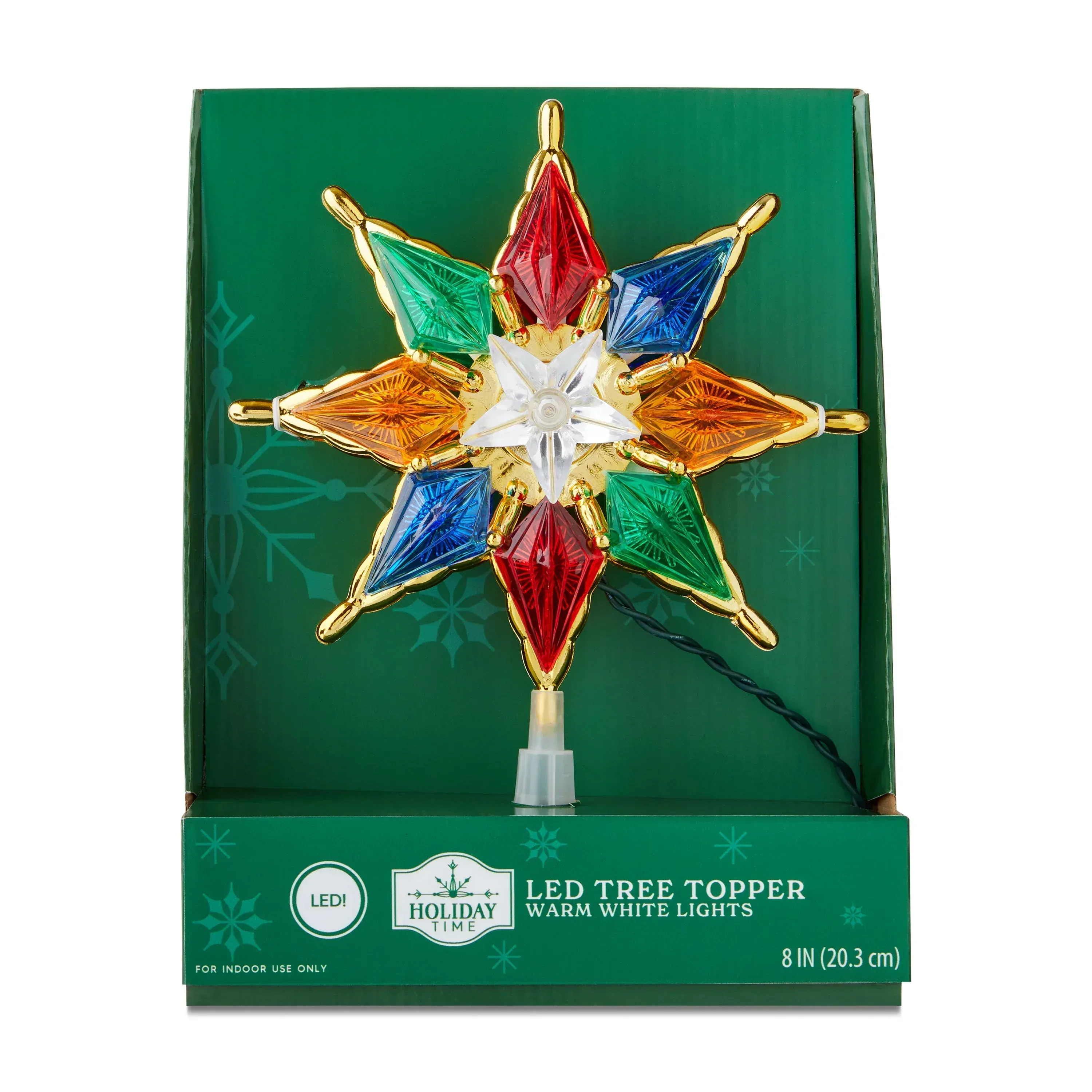 Gold-Trim Star LED Christmas Tree Topper, 8", by Holiday Time - Image 4