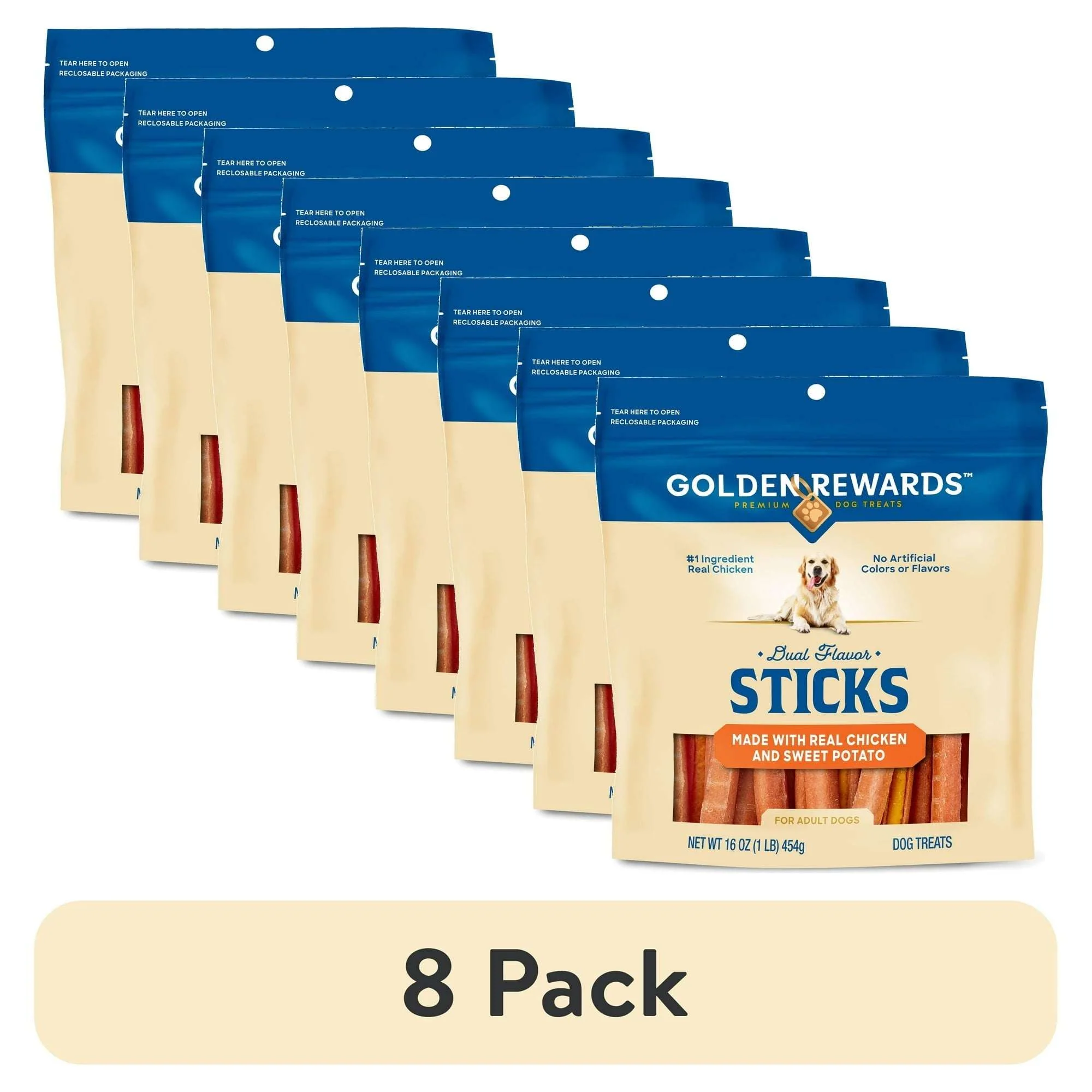 Golden Rewards Chicken and Sweet Potato Dual Flavor Treat Sticks for Dogs, 16 oz Bag - Image 11