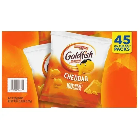Goldfish Baked Snack Crackers, Cheddar, 1 oz, 45-count - Image 5