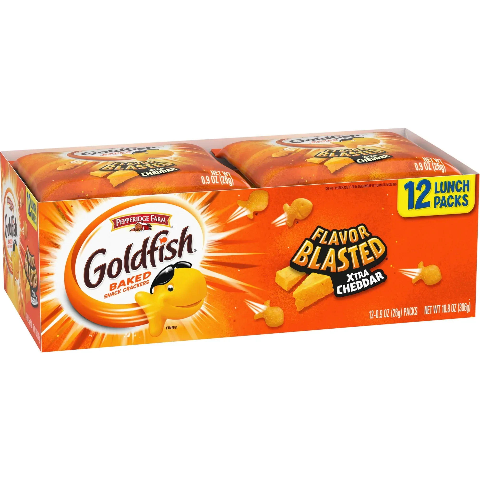 Goldfish Flavor Blasted Crackers, Xtra Cheddar Snack Packs, 12 Count Multipack - Image 5