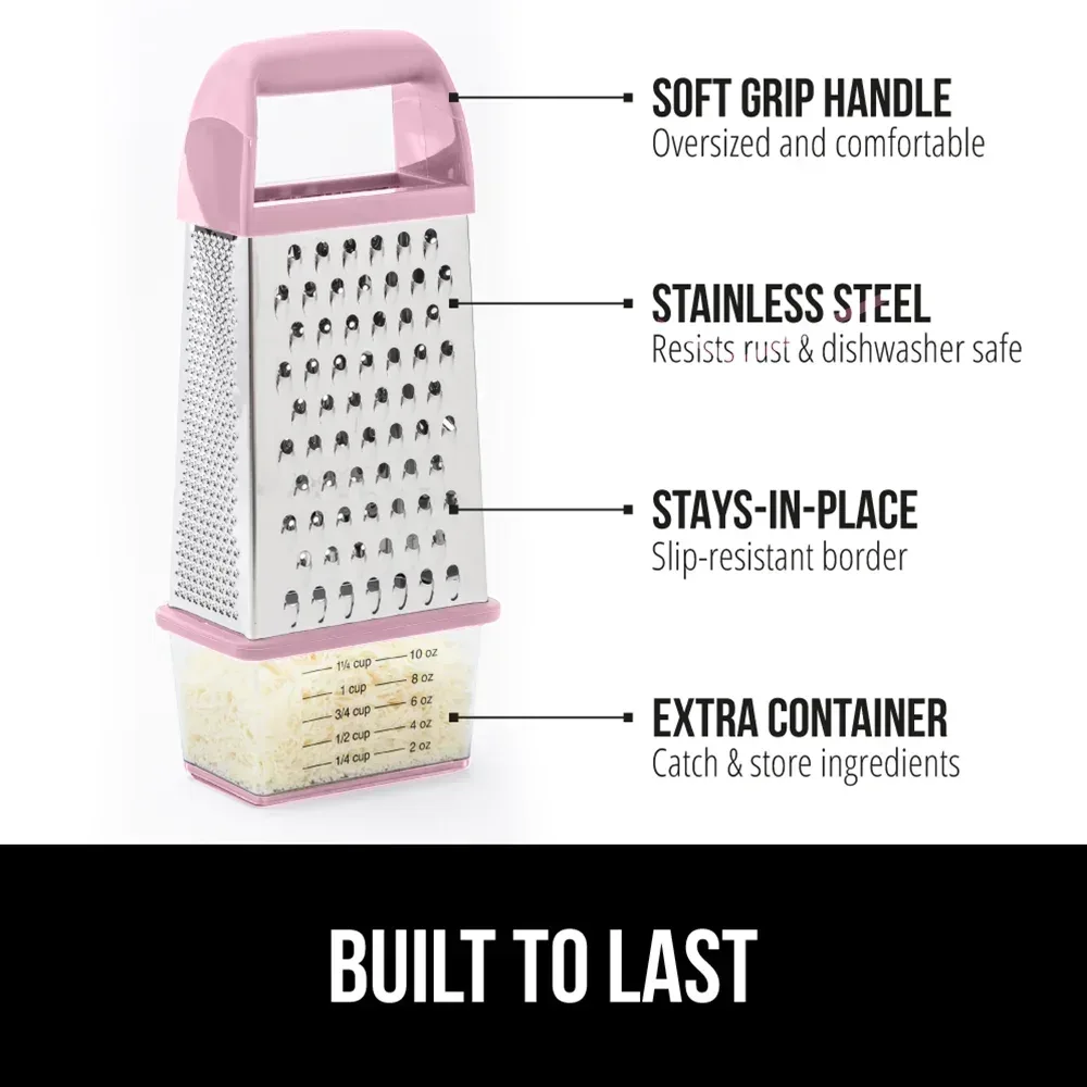 GORILLA GRIP Cheese Grater, BPA Free Stainless Steel Box Graters, Cheeses and Veggie Shredder - Image 29