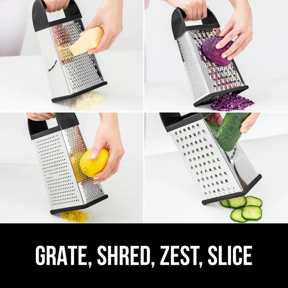 GORILLA GRIP Cheese Grater, BPA Free Stainless Steel Box Graters, Cheeses and Veggie Shredder - Image 8