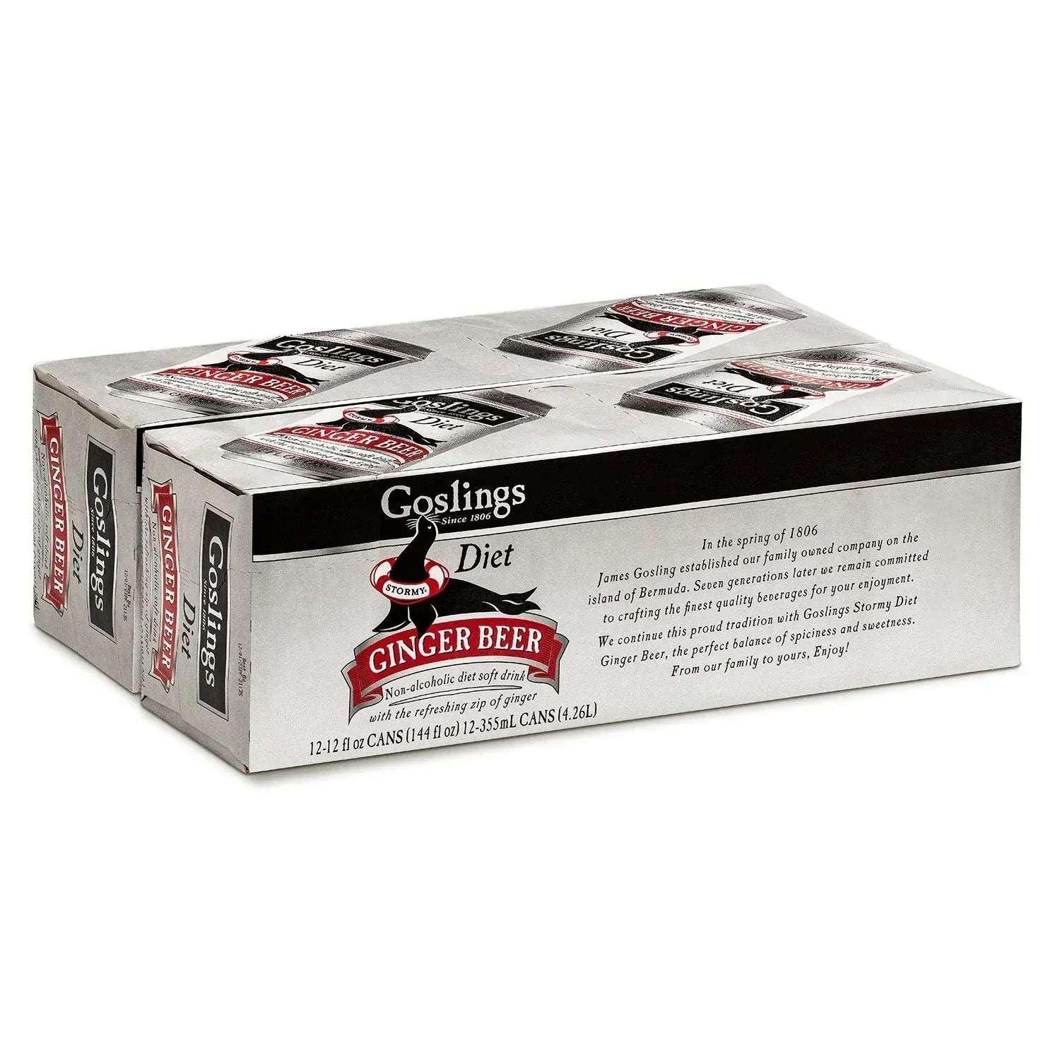 Goslings Diet Non-Alcoholic Ginger Beer, 12 fl. oz. can, 24 pk.