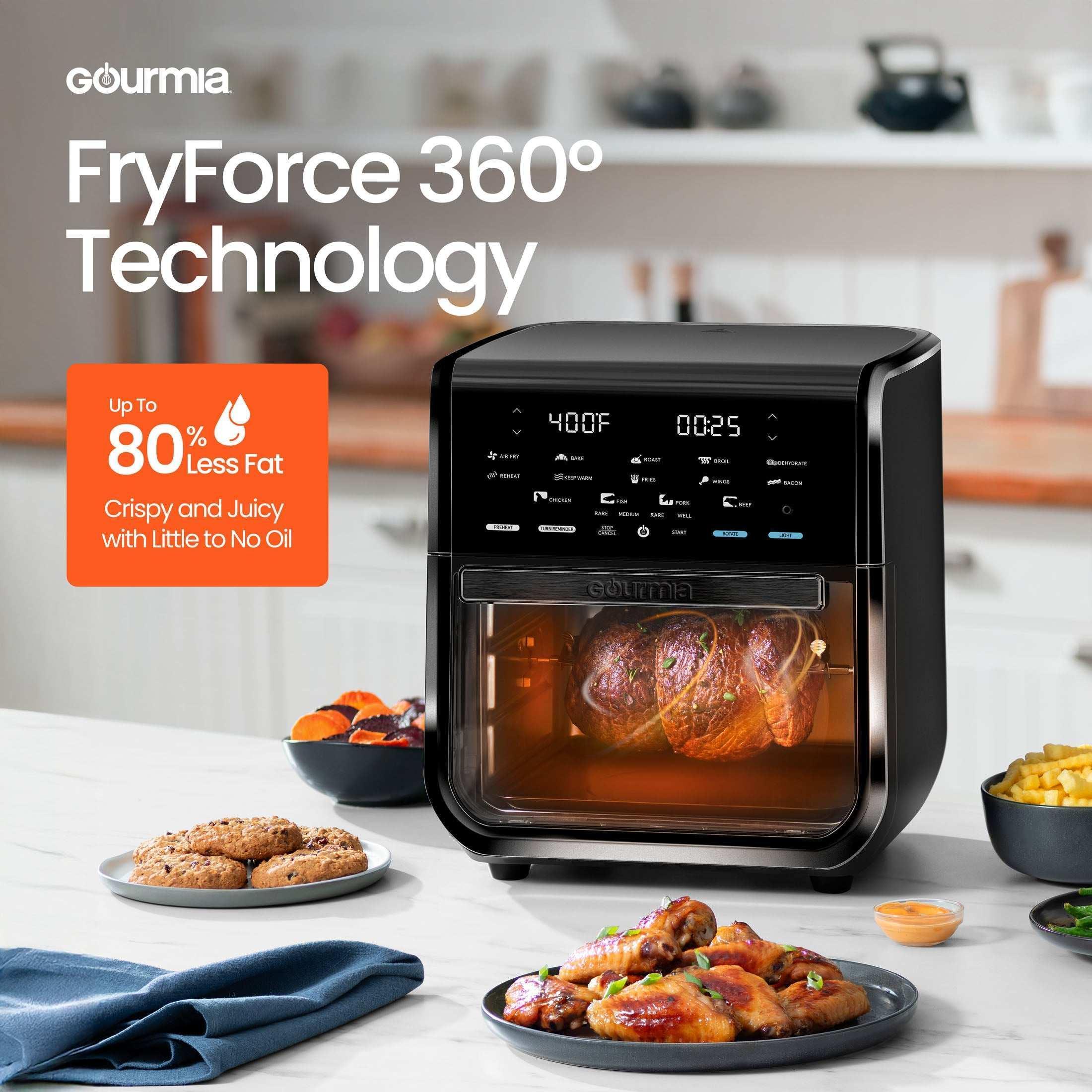Gourmia All-in-One 14-Quart Air Fryer, Oven, Rotisserie, Dehydrator with Temperature Probe, Stainless Steel - Image 5