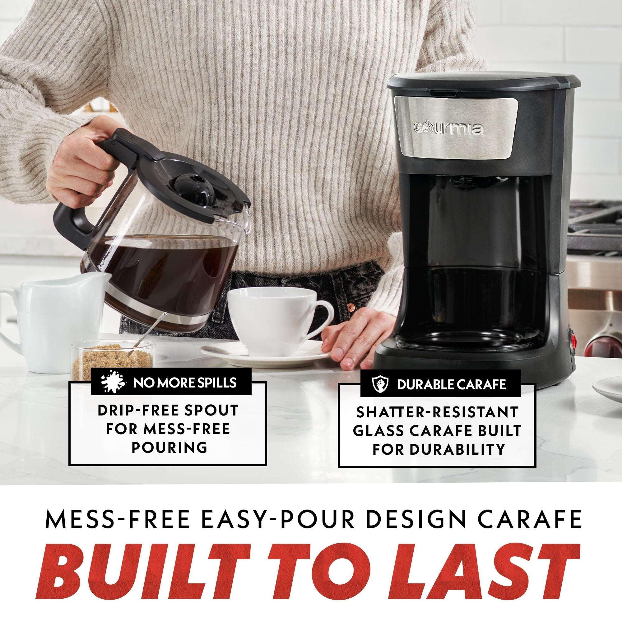 Gourmia One-Touch Coffee Maker 12 Cup with Pause & Serve, Auto Keep Warm, Black - Image 5