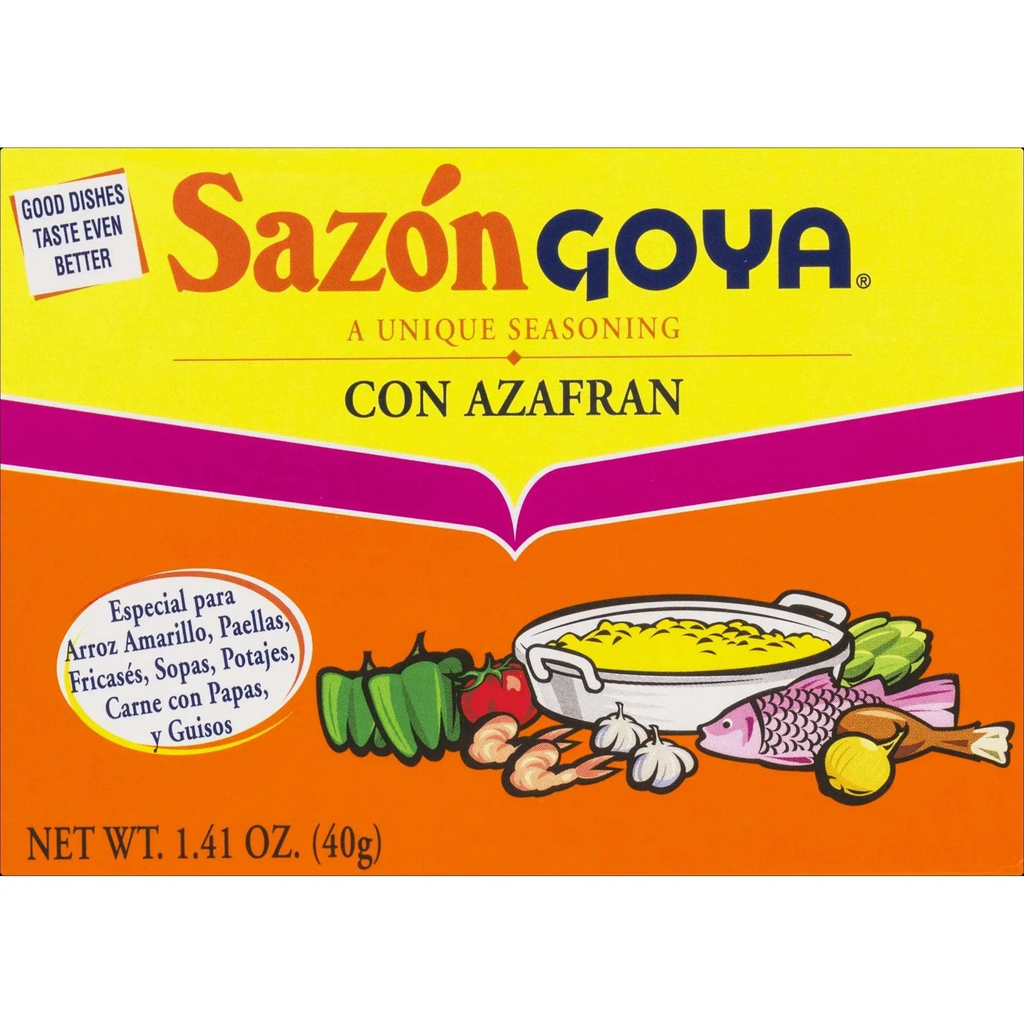 GOYA Sazon with Azafran Seasoning Mix, 8 Packets, 1.41 oz Box - Image 2