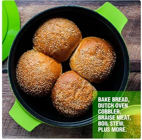 Granite Stone 5Qt Dutch Oven Ultra Durable Mineral & Diamond Nonstick Coating Dutch Oven Green - Image 3